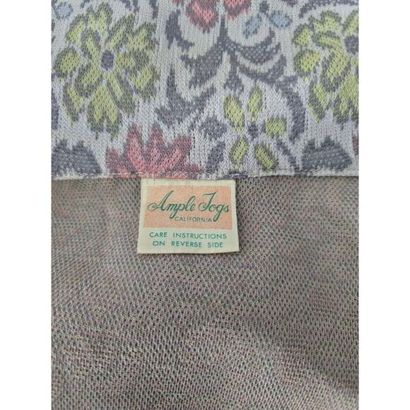 Vintage Ample Jogs Pastel Floral House Coat Jacket Button Down Large Grannycore - Picture 4 of 11